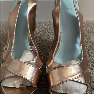 Elegant Bronze Peep-Toe Heels